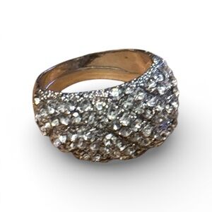 Elegant Silver & Cubic Zirconia Dinner Ring Size 8 Nwots vintage